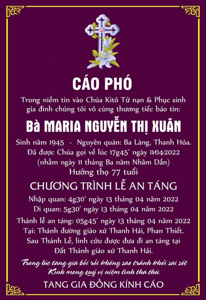 Theo sự ủy thác của Đức Cha Giuse Nguyễn Đức Cường, phái đoàn của Trụ sở Giáo phận Thanh hóa tại Sài gòn đã đến kính viếng và hiệp dâng thánh lễ an...